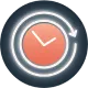 A timer icon with a continuous arrow around it. A timer icon with a continuous arrow around it.